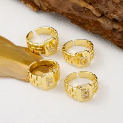 For Letter Unisex Ring In Golden Plated Finish, 1 Piece 3