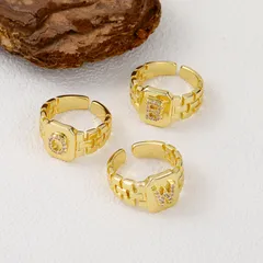 For Letter Unisex Ring In Golden Plated Finish, 1 Piece 4