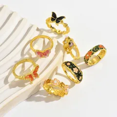 For Rings Featuring Flower Pattern With Enamel Craftsmanship 2