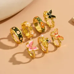 For Rings Featuring Flower Pattern With Enamel Craftsmanship 3
