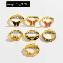 For Rings Featuring Flower Pattern With Enamel Craftsmanship 4