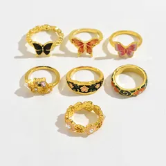 For Rings Featuring Flower Pattern With Enamel Craftsmanship 5