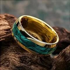 For Unisex Golden Rings