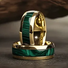 For Unisex Golden Rings 2