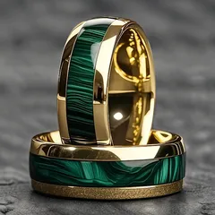 For Unisex Golden Rings 4