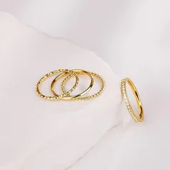 Four-Layer Diamond Twisted Net Surface Ring Stackable Minimalist Design Micro-Paved Luxury  Elegant Unisex Ring 2