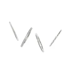Four-Layer Diamond Twisted Net Surface Ring Stackable Minimalist Design Micro-Paved Luxury  Elegant Unisex Ring 5