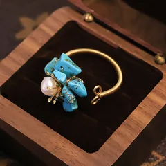 Freshwater Pearl Flowers Open Ring For Women, 18K Real Gold Plated With 0.03µm Thickness, Handmade Craftsmanship 2