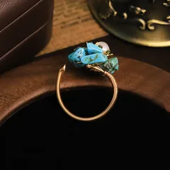 Freshwater Pearl Flowers Open Ring For Women, 18K Real Gold Plated With 0.03µm Thickness, Handmade Craftsmanship 3