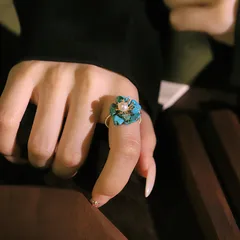 Freshwater Pearl Flowers Open Ring For Women, 18K Real Gold Plated With 0.03µm Thickness, Handmade Craftsmanship 4