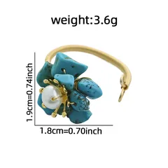 Freshwater Pearl Flowers Open Ring For Women, 18K Real Gold Plated With 0.03µm Thickness, Handmade Craftsmanship 5