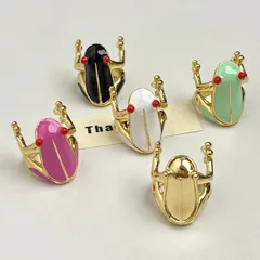 Funny Frog Ring For Unisex Featuring Gold Zinc Alloy With Enamel Craft 4