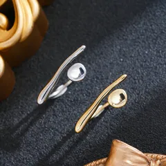 Geometric Asymmetrical Open Ring For Women In Titanium Steel With 18K Real Gold PVD Coating 2