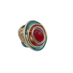 Geometric Blue Enamel Ring For Women Made Of Zinc Alloy Featuring Elegant Craftsmanship 5