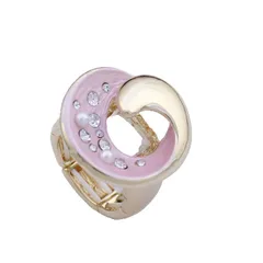 Geometric Blue Zinc Alloy Ring For Women With Enamel Craft And Diamond Inlay 5
