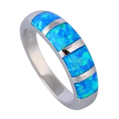 Geometric Copper Ring In Blue, Sweet Style, Unisex Design