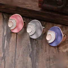 Geometric Enamel Ring In Blue, Simple Style Zinc Alloy Unisex Jewelry 2