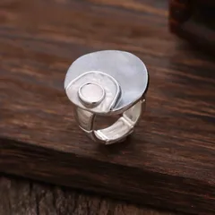 Geometric Enamel Ring In Blue, Simple Style Zinc Alloy Unisex Jewelry 3