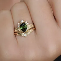 Geometric Gold Alloy Ring For Women Featuring Electroplated Golden Plated Finish With Zircon Inlay 3