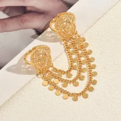 Geometric Rings For Women In Alloy With 18K Real Gold Plated Electroplated Finish And 0.03µm Thickness 3