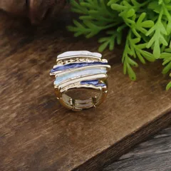 Novelty Geometric Gold Ring For Women In Zinc Alloy With Enamel Craftsmanship 4