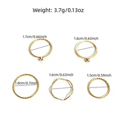 Geometric Iron Ring For Women With KC Golden Plated Finish 0.03µm And Rhinestone Inlay 3