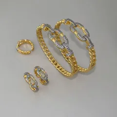 Geometric Open Ring For Women With Bezel Setting, Electroplated Copper Base, 18K Real Gold Plated And Zircon Inlay 3