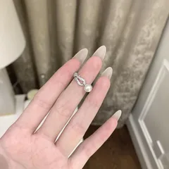 Geometric Open Ring For Women Featuring Electroplated Imitation Pearl With Zircon Inlay 3