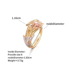 XUPING Geometric Open Ring For Women, 1 Piece Copper Alloy With 18K Real Gold Plated Coating Thickness 0.01µm 2