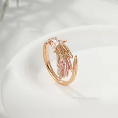 XUPING Geometric Open Ring For Women, 1 Piece Copper Alloy With 18K Real Gold Plated Coating Thickness 0.01µm 3