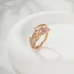 XUPING Geometric Open Ring For Women, 1 Piece Copper Alloy With 18K Real Gold Plated Coating Thickness 0.01µm 4