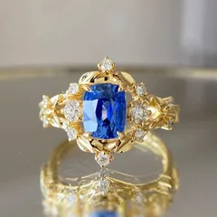 Geometric Open Rings For Women In Gold Electroplated Copper With Zircon Inlay