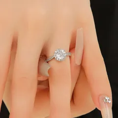 Geometric Open Rings For Women In Silver Alloy Featuring Zircon Inlay 4