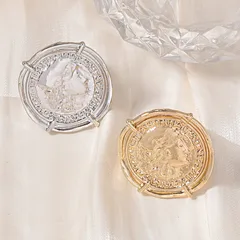 Geometric Open Rings For Women In Simple Style, Gold Electroplated Zinc Alloy Jewelry 2