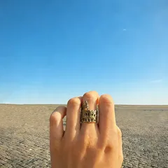 Geometric Open Rings For Unisex Featuring Retro Style In Gold Metal 2