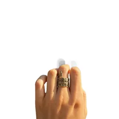 Geometric Open Rings For Unisex Featuring Retro Style In Gold Metal 5