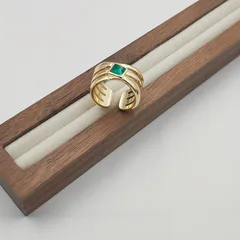 Geometric Open Rings For Women In Zinc Alloy Featuring Electroplated Gold Finish With 0.01µm Thickness And Enamel Craftsmanship 3