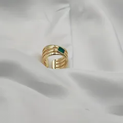 Geometric Open Rings For Women In Zinc Alloy Featuring Electroplated Gold Finish With 0.01µm Thickness And Enamel Craftsmanship 5