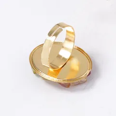 Geometric Open Rings For Women In Zinc Alloy With Crystal Inlay Featuring Electroplated Colour Finish 4