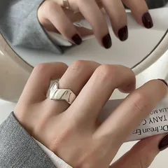Geometric Open Rings For Women Made Of Zinc Alloy Featuring Electroplated Gold Finish And Asymmetrical Design 4