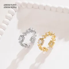 Geometric Open Rings For Unisex Featuring Titanium Steel Material With Copper Plated 0.03µm Thickness And Zircon Inlay 4