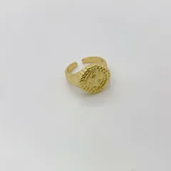 Geometric Punk Unisex Copper Ring For Everyday Wear Featuring Electroplated 18K Real Gold Plated Finish 4