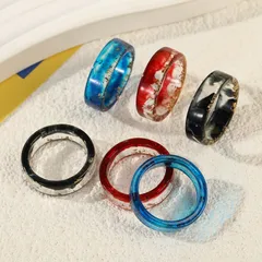 Geometric Resin Ring For Unisex Featuring Dyed Black Color, Perfect For Festival Wear