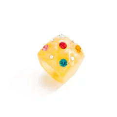 Sweet Geometric Resin Ring For Women With Colour Rhinestones Inlay 5