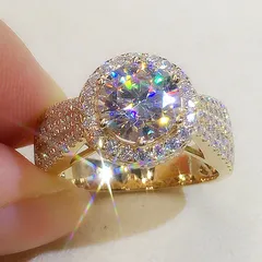 Geometric Retro Open Rings For Women In Gold Alloy With Electroplated Finish And Zircon Inlay 2