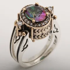 Geometric Retro Unisex Rings For Colour Alloy Featuring Zircon Inlay