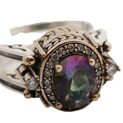 Geometric Retro Unisex Rings For Colour Alloy Featuring Zircon Inlay 5