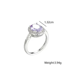 XUPING Geometric Ring For Women, 1 Piece, Platinum Plated With 0.01µm Thickness, Inlaid With Zirconia 2