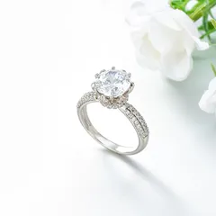 XUPING Geometric Ring For Women, 1 Piece, Platinum Plated With 0.01µm Thickness Featuring Zirconia Inlay