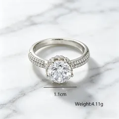 XUPING Geometric Ring For Women, 1 Piece, Platinum Plated With 0.01µm Thickness Featuring Zirconia Inlay 2